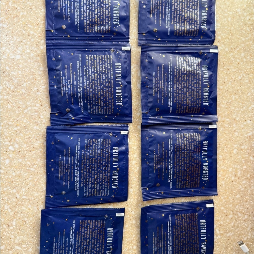 Disney 50th Anniversary Joffrey’s Coffee Packets Set of 8 - Picture 3 of 10